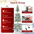 Qunler 6ft Pre-lit Snow Flocked Artificial Christmas Tree with 250 Warm Lights 8 Modes, 420 PE+PVC Snowy Branches,White