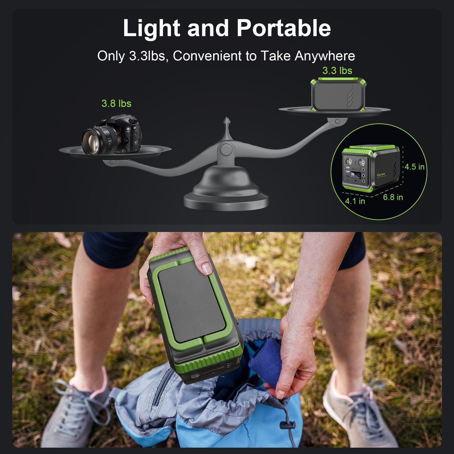 Qunler 200W Portable Power Station, 148Wh 40000mAh Solar Generator with 110V AC Outlets & LED Light, Backup Battery for CPAP, Emergency, Outdoor Camping, Travel, Hunting, RV, Solar Panel Not Included