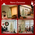 Qunler 7ft Pre-lit Snow Flocked Artificial Christmas Tree with 300 Warm Lights 8 Modes, 700 PE+PVC Snowy Branches, White