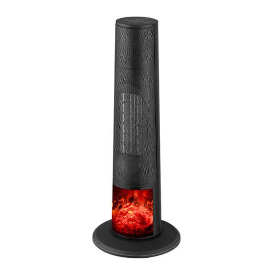 Qunler Space Heater with Remote, 1500W Portable Electric 26" Tower Heater with Tip-over and Overheat Protection, 12H Timer, Heating Fan for Desk Office, Black