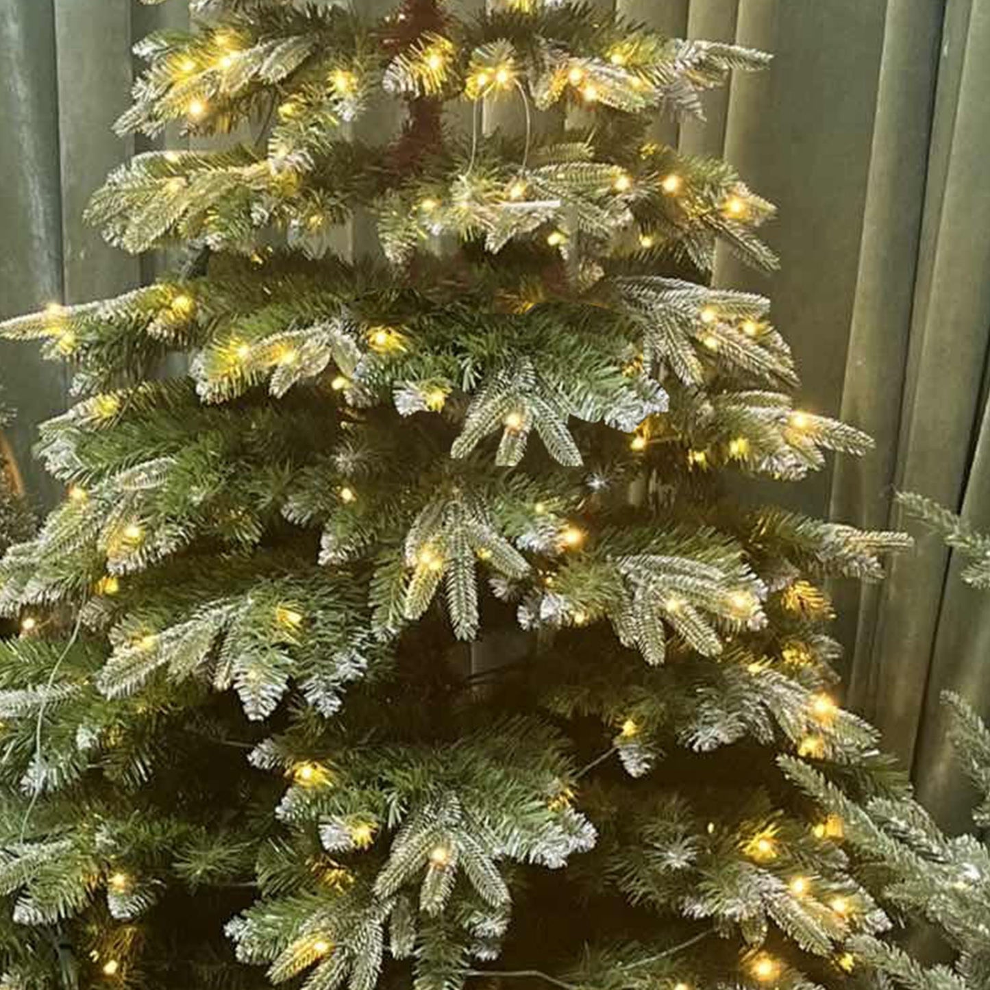 7 FT Pre-Lit PE Christmas Tree ,350 Lights and PE Branch 1249 Tips, Hinged Artificial Holiday Xmas Christmas Decoration, Metal Base Stand, Green