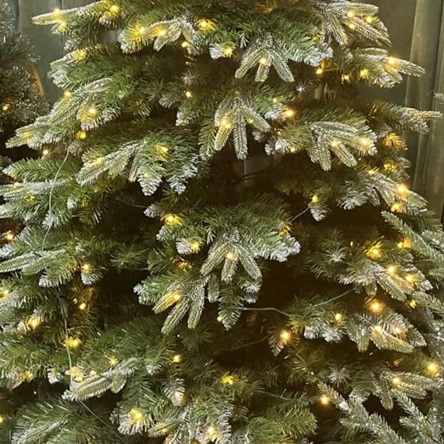 7 FT Pre-Lit PE Christmas Tree ,350 Lights and PE Branch 1249 Tips, Hinged Artificial Holiday Xmas Christmas Decoration, Metal Base Stand, Green