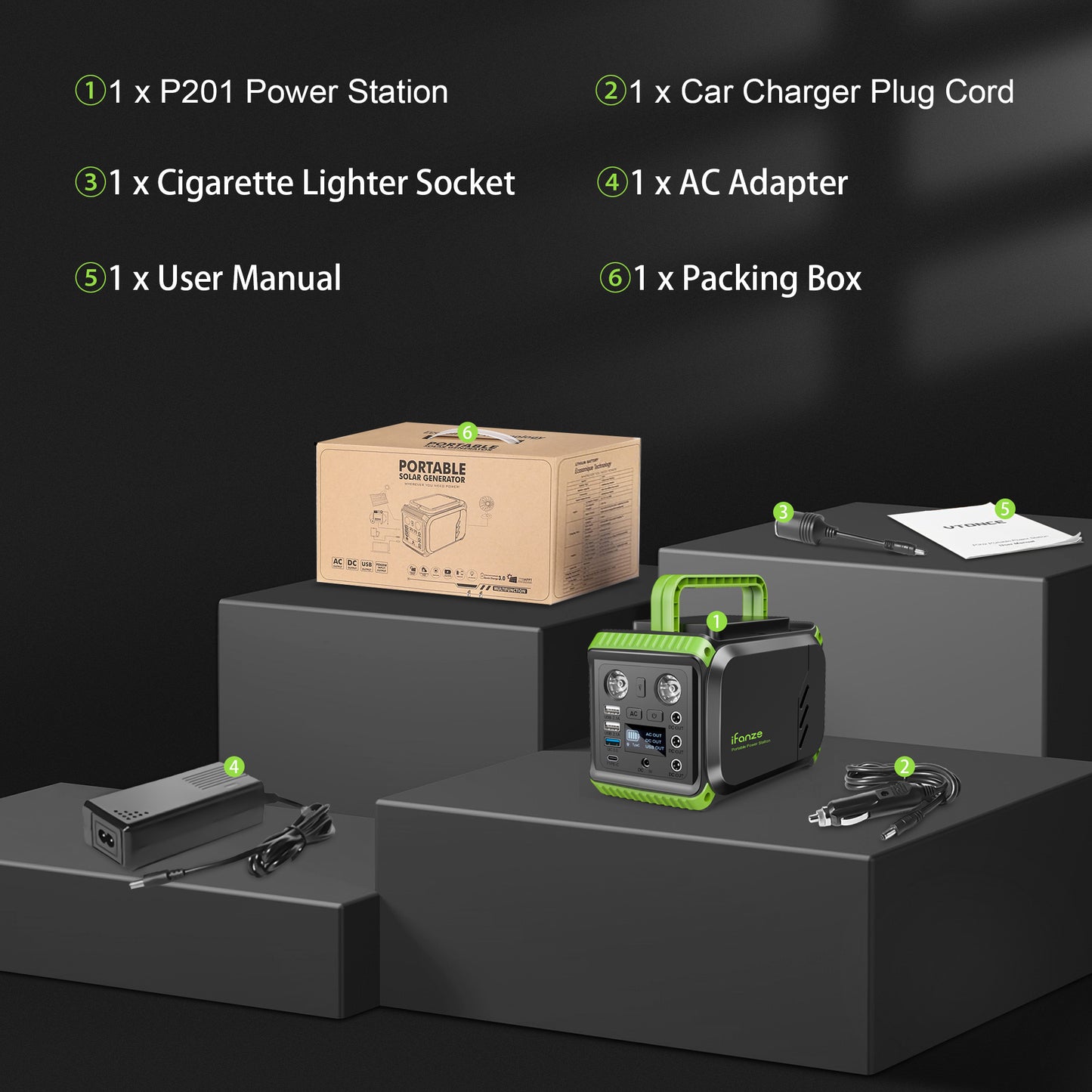 Qunler 200W Portable Power Station, 148Wh 40000mAh Solar Generator with 110V AC Outlets & LED Light, Backup Battery for CPAP, Emergency, Outdoor Camping, Travel, Hunting, RV, Solar Panel Not Included