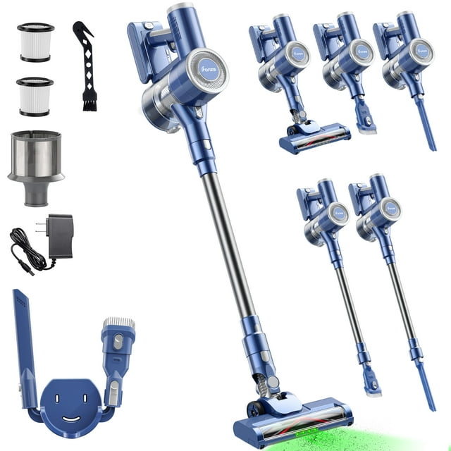Cordless Vacuum Cleaner, 6 in 1 Ultra-Lightweight Stick Vacuum, 2200mAh Battery Up to 40mins Runtime, Powerful Handheld Vacuum for Hard Floor Carpet Pet Hair Home
