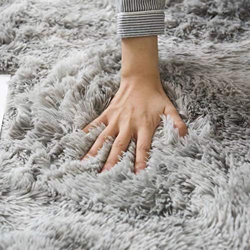 IFANZE Large Area Rugs Carpets, 5.2x7.5 ft Anti-Skid Fluffy Shag Carpets for Living Room Dining Room Home Bedroom Floor Shaggy Rug, Tie-dye Grey Rug