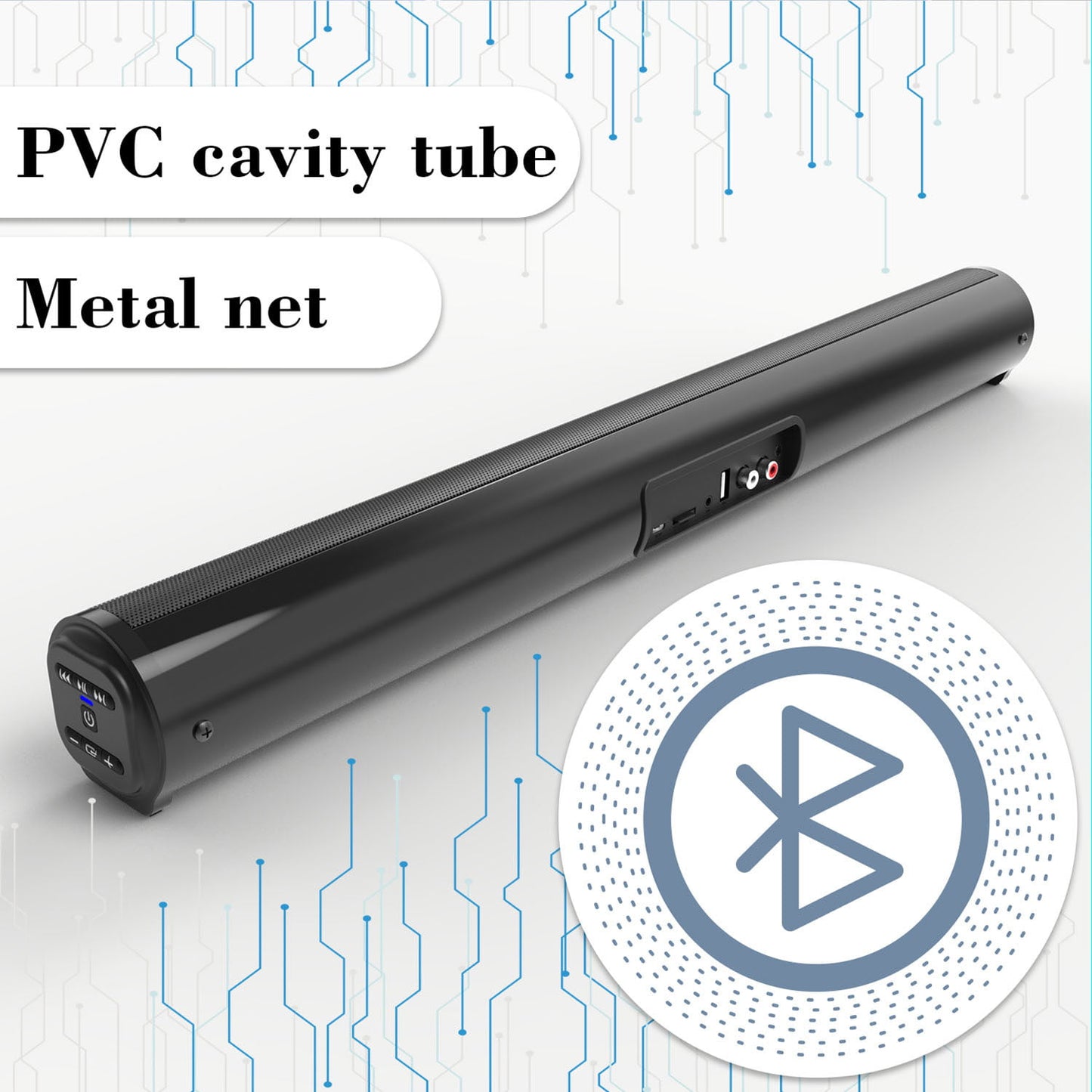 vinsic Sound Bar for TV, 23 in Soundbar Built in Subwoofer with HDMI USB RCA AUX COAX Connection TV Speaker for Home Theater, Wall Mountable, Black