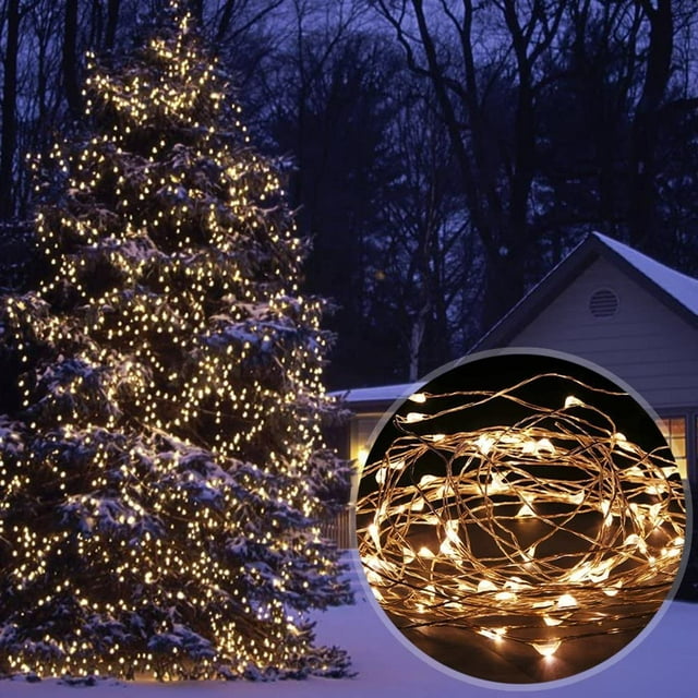 Outdoor Solar String Lights, 40ft 100 LED 8 Lighting Modes Copper Wire Solar Decorative Lights, Waterproof Solar Fairy Lights for Garden, Wedding, Patio, Bedroom, Party, Bushes, Trees and Christmas