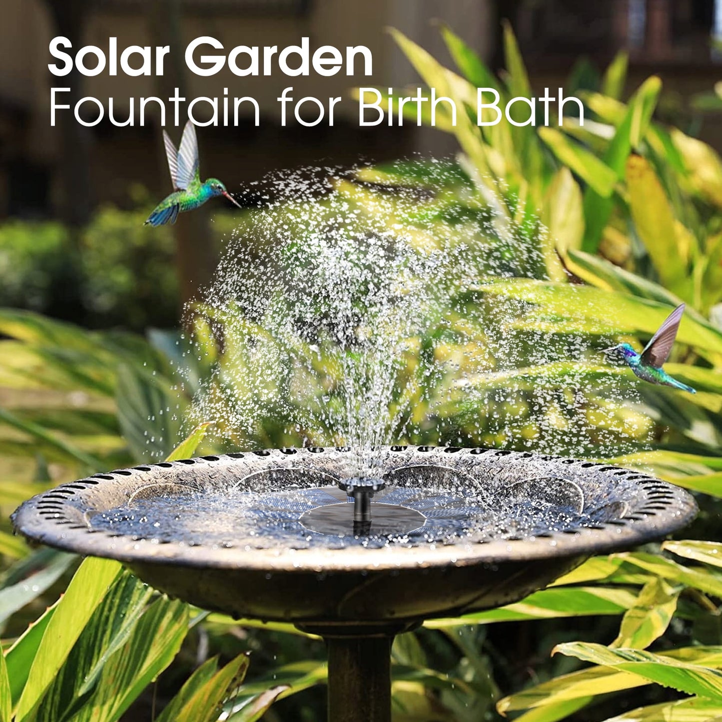2 Pack Solar Fountain, Floating Solar Bird Bath Water Fountain Pump for Bird Bath, Garden, Small Pond, Pool, Fish Tank, Swimming Pool, Outdoor