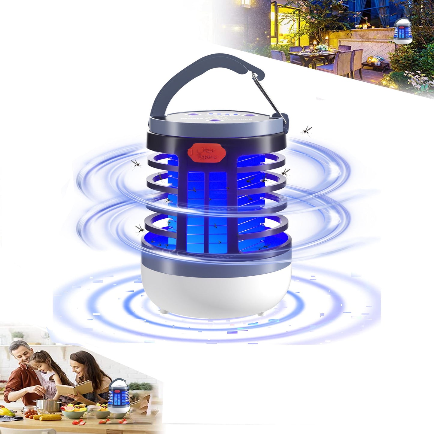 Ifanze MIni Bug Zapper, Electric Mosquito Repellent 2000 Volt, for Outdoor Indoor, Black