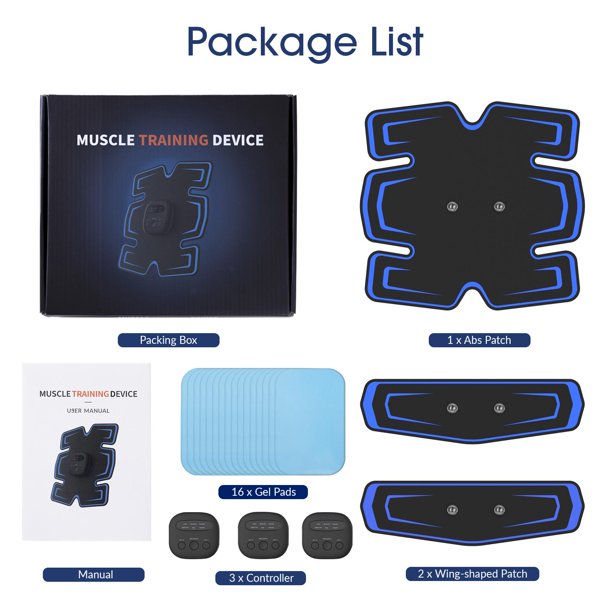 Abs Stimulator, Rechargeable Ultimate Muscle Trainer for Men Women Abdominal Work Out Abs Power Fitness Abs Muscle Training Workout Equipment Portable
