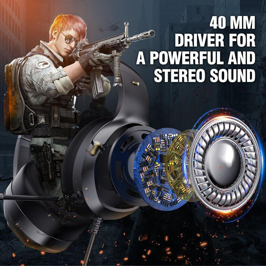 X2 Gaming Headsets for PS4, Gaming Headphones with Stereo Surround Sound & Noise Cancelling Mic, Lightweight Ergonomic Wired Headsets for Xbox One, PS5, Nintendo Switch, PC, Mac, Mobile