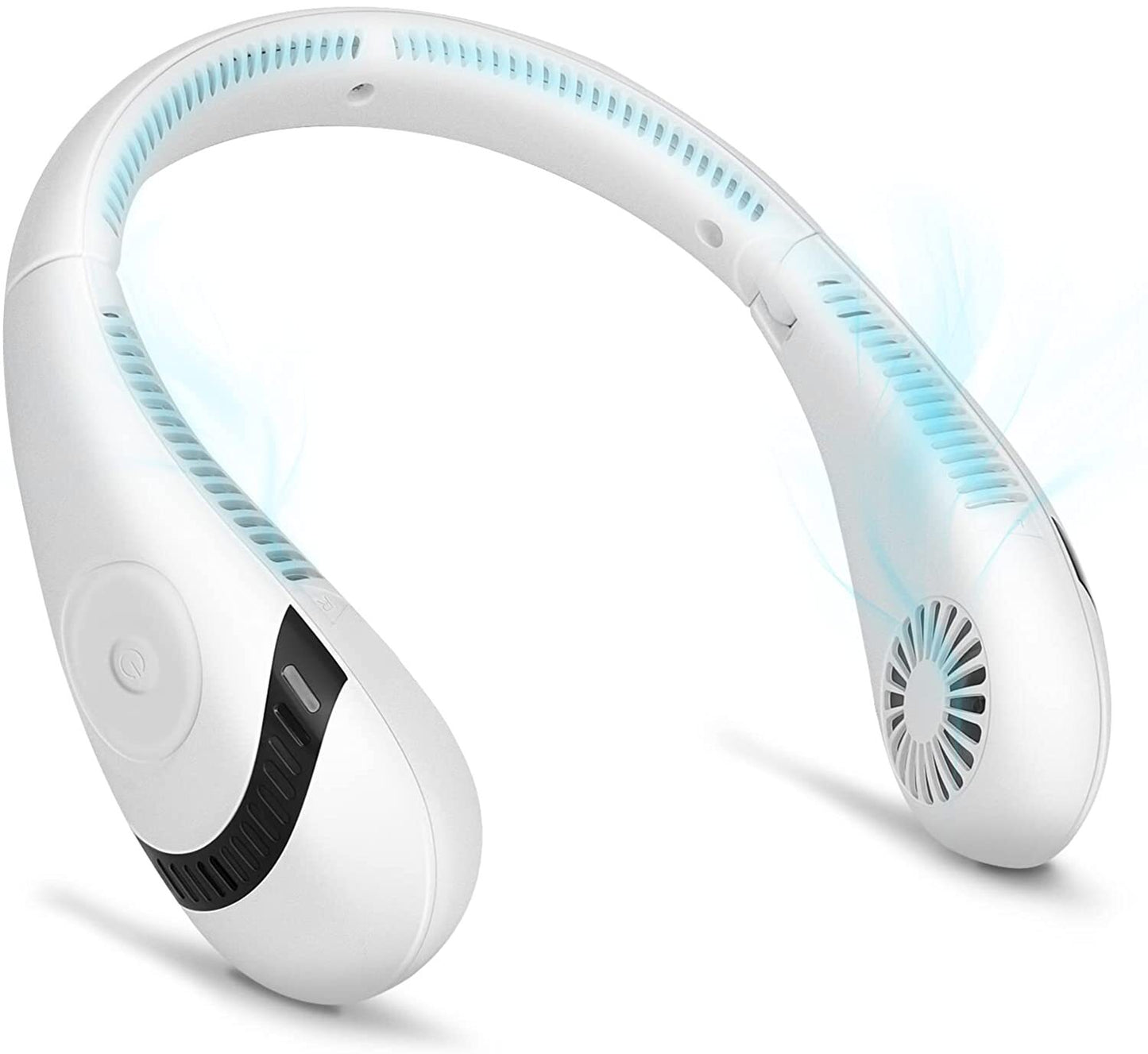 Portable Neck Fan for Girl, iFanze USB Rechargeable Personal Evaporative Cordless Air Cooler With 3 Speeds for Small Room Office Dorm and Outdoor(White)