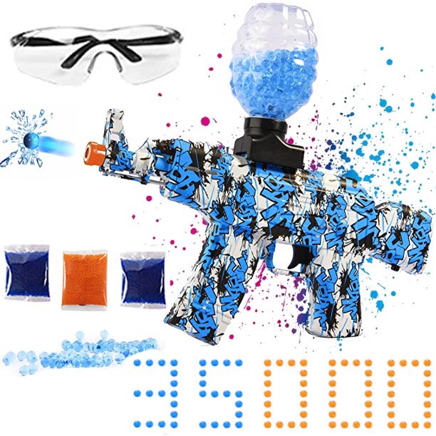 Automatic Gel Ball Blaster, Electric Shooter with 35000 Water Beads, Splat Ball Shooting Game for Outdoor Activities, Gifts for Boys Girls Ages 12+