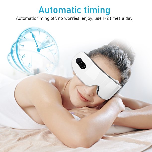 iFanze Eye Massager with Heat, Bluetooth Music Heated Massager for Migraines, Relax and Reduce Eye Strain Dark Circles Eye Bags Dry Eye Improve Sleep, Ideal Gifts for Women/Men