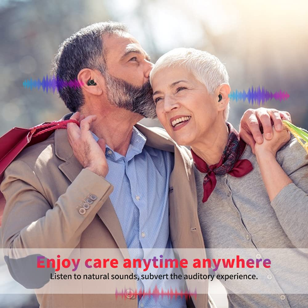 Doosl Hearing Aids for Seniors,Rechargeable Hearing Aid for Ears With Charging Case Mini In The Ear Hearing Amplifier,Black