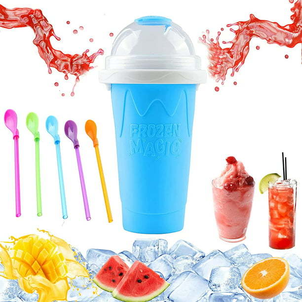 Slushie Maker Cup, Magic Quick Frozen Smoothies Cup Cooling Cup, DIY Milkshake Smoothies Tools, Blue