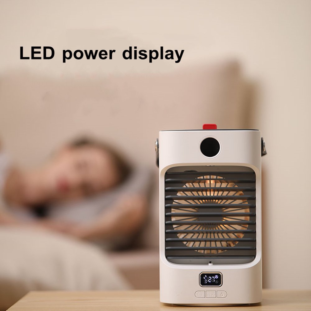 Doosl Personal Air Conditioner Fan, Rechargeable Mini AC Fan with Humidifier Mode, Portable Desk Fan for Home, Office, Room, White