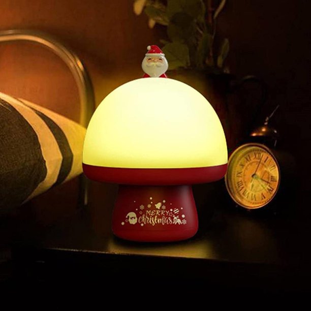 Christmas Santa Night Light for Kids with 6 Themes Xmas Tree Santa Snowman USB Rechargeable Rotatable Projection Color Changing Music Night Light for Child Birthday Gift Party Bedroom