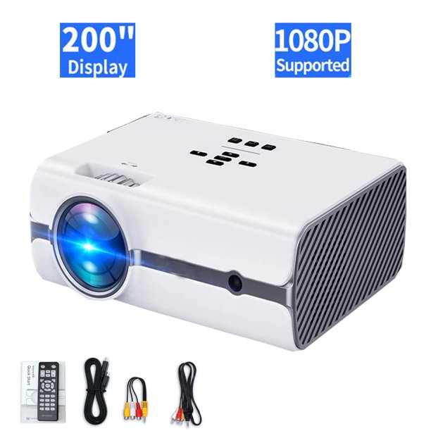 Doosl Mini WiFi Projector, 2022 Upgraded Brightness, 1080P Supported Outdoor Projector, 7500LM Portable Movie Projector for Home Theater Compatible with TV Stick HDMI USB AV