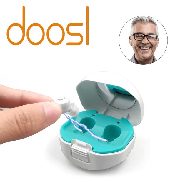 Hearing Aids for Senior with Noise Cancelling,Rechargeable Mini Hearing Amplifier,Portable Hearing Amplifier TV Earbuds With Portable Charging Box,Suitable for Adults, Elderly, Children