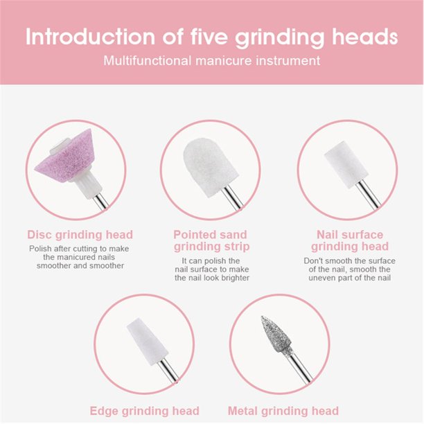 Nail Drill,Electric Nail Drill,Cordless Nail Drill Machine - Rechargeable Portable Nail File Kit with LED Lights, Battery Operated Manicure Cuticle Drill, Acrylic Nail Drill,Removing Gel Nails
