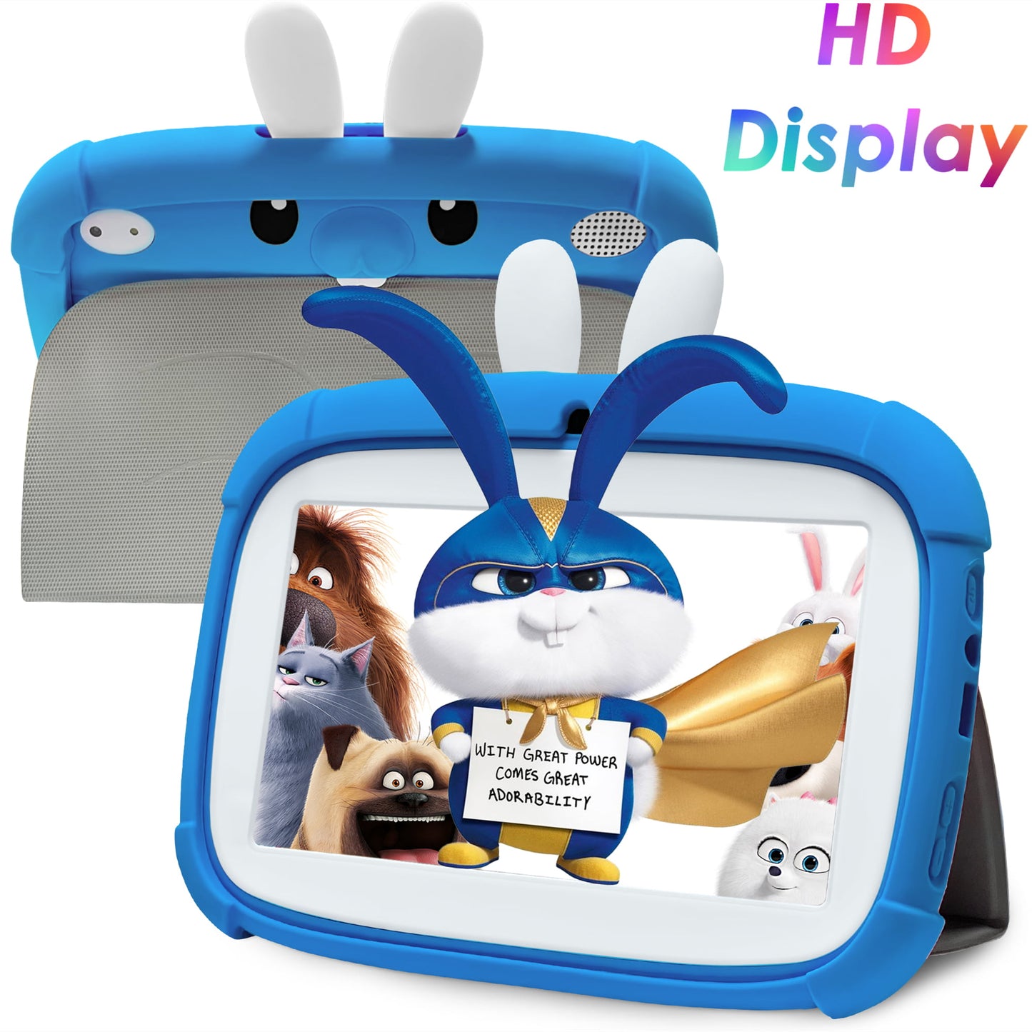 Kids Tablet 7 inch, WiFi Bluetooh Android 11.0 Tablet PC, 32GB Storage, IPS HD Screen, Pre Installed Educator Approved App Learning Tablet, Parental Control, Children Tablet with Kid-Proof Case Blue
