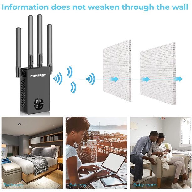 Doosl WiFi Extender WiFi Range Extender Wireless Internet Booster Cover up to 3500 sq.ft & 35 Device Wireless Signal Booster Repeater with Ethernet Port Extend Internet WiFi to Home Device