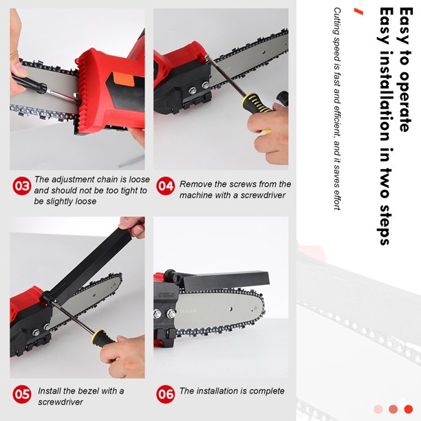 Mini Chainsaw 8 inch Cordless, Portable Electric Chain Saw with 2 Battery, Auto-oil System One-Hand Lightweight, Brushless Power Chain Saws with Safety Switch for Tree Branch Wood Cutting