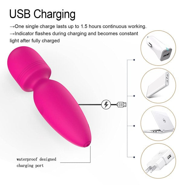 VESSTT Mini Vibrators Massager, Wireless Handheld , Vibration Wand Massager,Pink