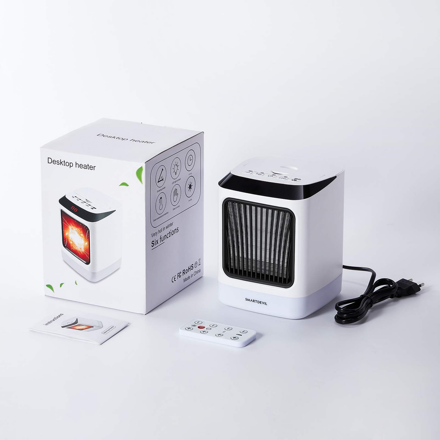 Portable Space Heater Beenate Safe and Quiet Ceramic Heater Fan for Baby Room Bedroom Dorm Office Desktop Bathroom & Indoor Use