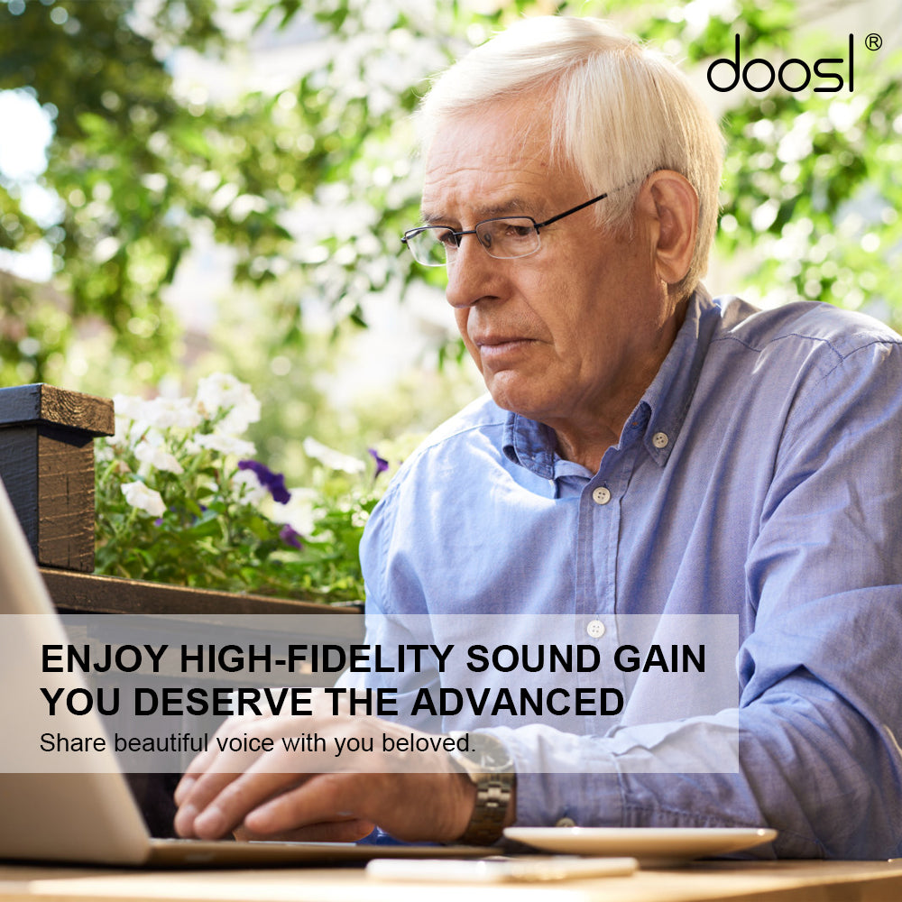 Doosl Hearing Aid for Ears BTE Ear Assist Device,Suitable For Any Ear Shaped,Volume Control,USB Rechargeable,Adjustable Sound Hearing Amplifier for Elderly Hearing Loss,with Noise Cancelling