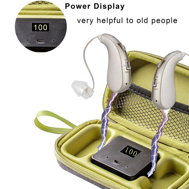 2PCS Hearing Aids for Ears, Hearing Aids for Seniors Rechargeable Hearing Amplifier with Noise Cancelling for Adults Hearing Loss, Digital Ear Hearing Assist Devices with Volume Control(Fleshcolor)