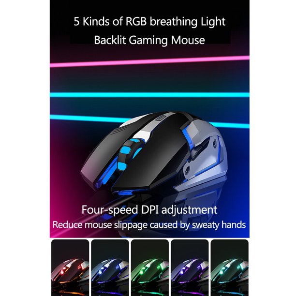 Gaming Keyboard and Mouse Combo, Mechanical Gaming Keyboard LED Rainbow Backlit, Full Key Rollover 104 Keys, Gamers Keyboard Blue Switches for Gaming, Work, Home, Office, PC, Mac, Windows