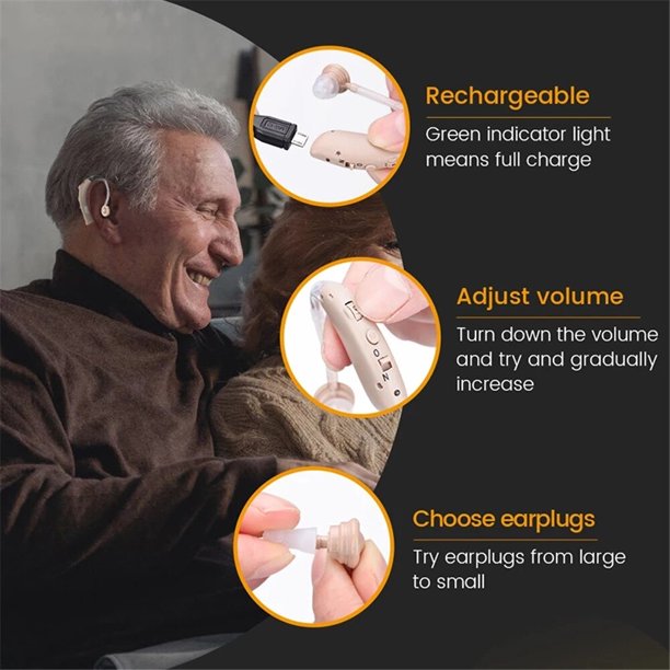 QD Hearing Aid Amplifier, Vinsic BTE USB Rechargeable Hearing Assist and Aids, Hearing Aid for Seniors, Doctor and Audiologist Designed