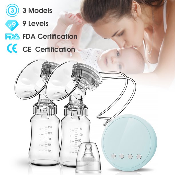 iFanze Electric Breast Pumps , Touch Pane 3 Modes And 9 Suction Levels Rechargeable Dual Portable Breast Pump ,Automatic Massage Postpartum Breastfeeding Milk Pump ,White