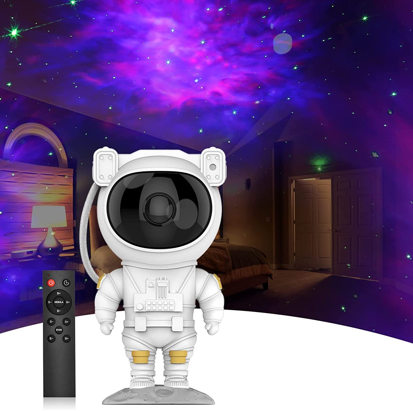 Galaxy Projector ,Astronaut Sky Light, Led Projector Light USB Starry Sky Night Light Rotating Bedside Table Lamp ,for Party Movie Cinema Theme Bedroom Modern Projector Lamp