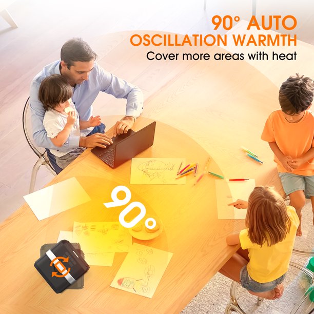 Doosl Space Heater, 800W Portable Heater with Thermostat, Safe and Quiet Mini Heater Fan for Bedroom Home Office Indoor Use