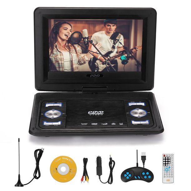 Portable DVD Player with 10.2" HD Swivel Screen for Car Black