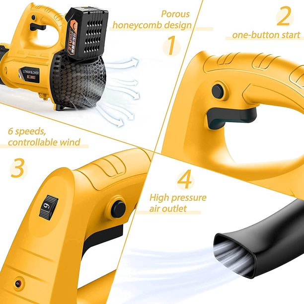 vinsic Cordless Leaf Blower, 21V 320 CFM 150 MPH Electric Leaf Blower with Battery and Charger for Dust, Snow Debris, Yard, Work Around The House