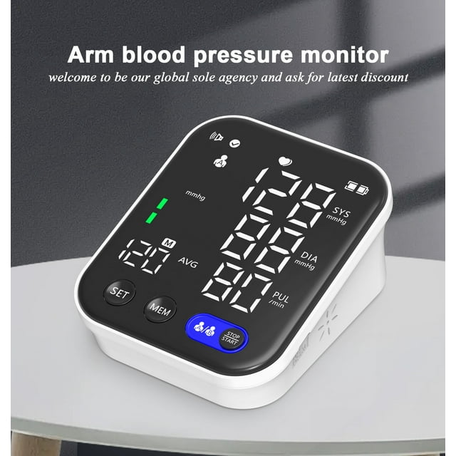 Blood Pressure Monitor, Home Use Automatic Upper Arm Blood Pressure Cuff with Large LCD Display, 2 Users, 240 Recordings, Black