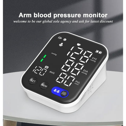 Blood Pressure Monitor, Home Use Automatic Upper Arm Blood Pressure Cuff with Large LCD Display, 2 Users, 240 Recordings, Black