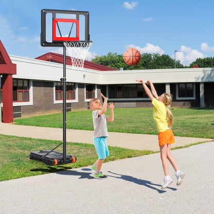 iFanze Portable Basketball Hoop Outdoor, 5ft-7ft Height Adjustable Basketball Goal System with Shatterproof Backboard, Built-in Wheels for Kids Teenagers Youth Indoor Outdoor Play