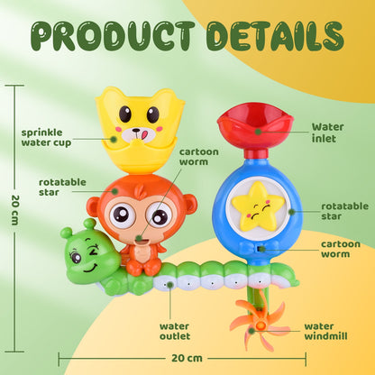 iFanze Bath Toys for Toddler Ages 1-6, Kids Bath Toy with Wall Track Building Set, Water Toys Birthday Gift for Boys Girls