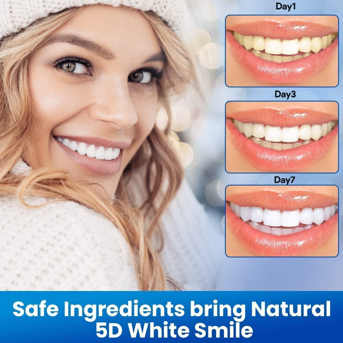 56 PCS Instant Teeth Whitening Strips, Teeth Whitener Strips Teeth Whitening Kit for Removing Dirt, Fast Tooth Whitening with No Sensitivity, Teeth Bleaching No Need for Powder or Gel