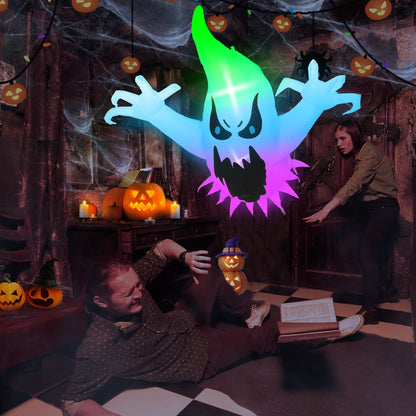 Meliful 4ft Halloween Inflatable Scary Ghost Rush Out of Window ,with Built-in LED Lights,Inflatable for Halloween Party Indoor, Outdoor, Patio, Garden, Lawn Decoration