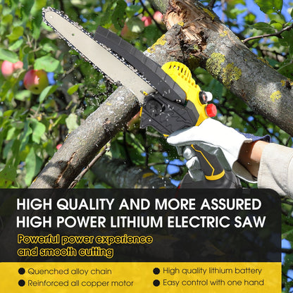 Jorocks Mini Chainsaw 8-inch, Cordless Power Chain Saws with 2 Batteries 3 Chains, Handheld Small Chainsaw for Wood Cutting Tree Trimming Pruning