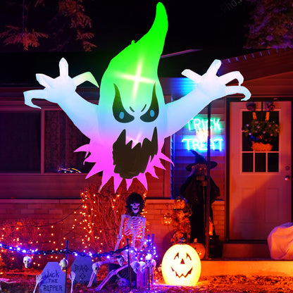 Meliful 4ft Halloween Inflatable Scary Ghost Rush Out of Window ,with Built-in LED Lights,Inflatable for Halloween Party Indoor, Outdoor, Patio, Garden, Lawn Decoration