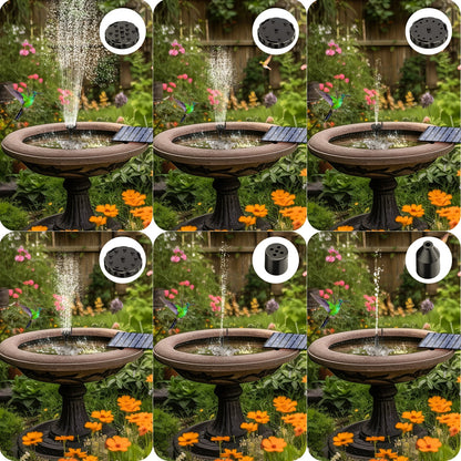 Solar Bird Bath Fountain Pump, Upgrade Solar Powered Water Fountain Pump with 6 Nozzle for Bird Bath, Garden, Pond, Pool and Outdoor