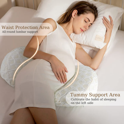 Pregnancy Pillows for Sleeping, Maternity Pillow for Pregnant Women with Detachable and Adjustable Pillow Cover, Support for Belly, Back, Legs, Hips
