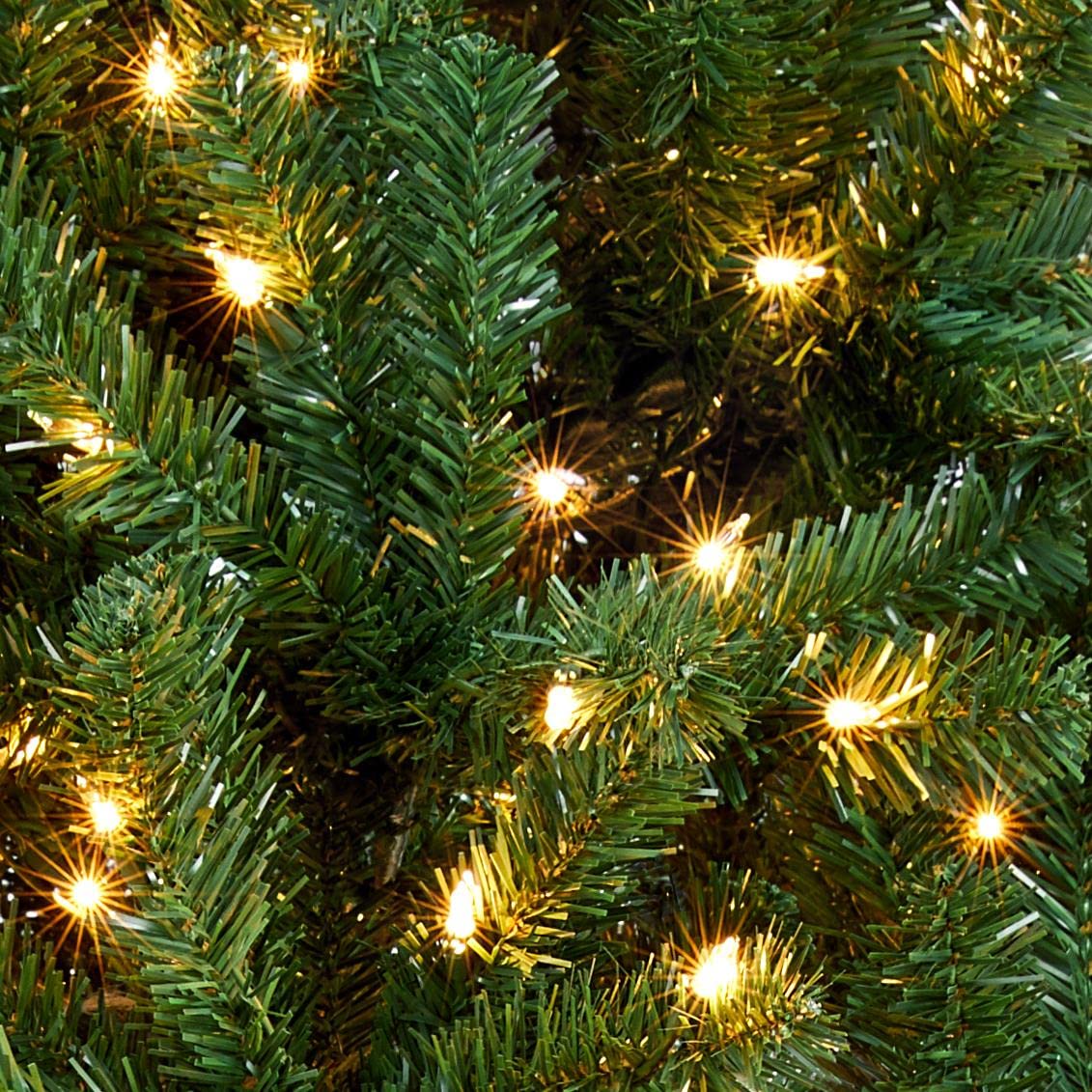 Melliful 6FT PRE-Lit Christmas Tree with 888 Tips, 200 Lights, Metal Base, Holiday Xmas Tree for Home Party Decoration